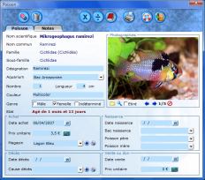 Fiche de saisie d'un poisson
