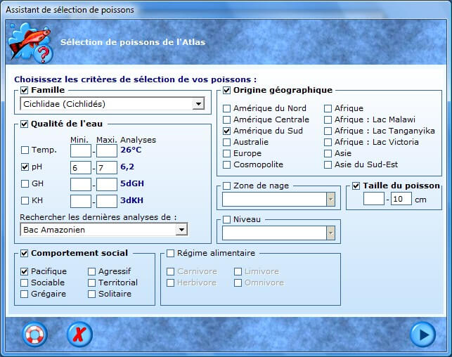 Assistant de sélection de poissons
