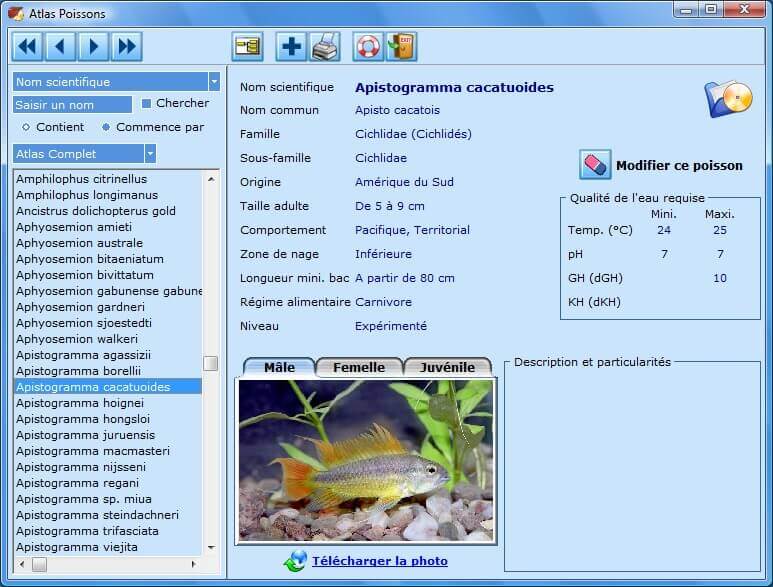 Fiche Poisson Aquarium